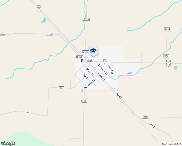 map of restaurants, bars, coffee shops, grocery stores, and more near 300-310 2nd St in Moberly
