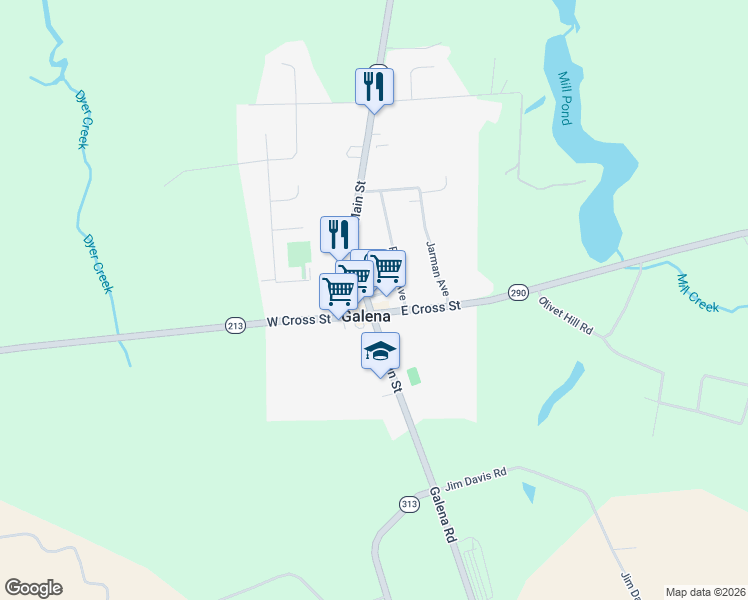 map of restaurants, bars, coffee shops, grocery stores, and more near in Galena