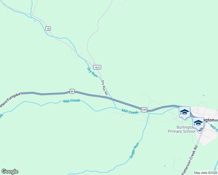 map of restaurants, bars, coffee shops, grocery stores, and more near 102 Dry Run Road in Burlington