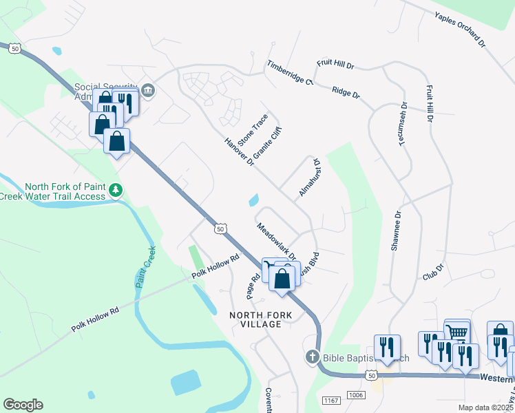 map of restaurants, bars, coffee shops, grocery stores, and more near 1901 Western Avenue in Chillicothe