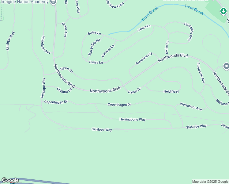 map of restaurants, bars, coffee shops, grocery stores, and more near 15565 Northwoods Boulevard in Truckee