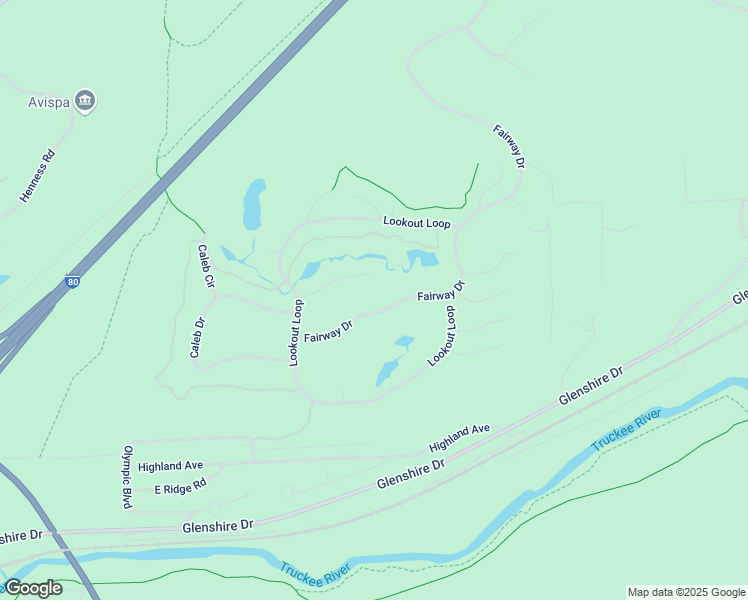 map of restaurants, bars, coffee shops, grocery stores, and more near 13414 Fairway Drive in Truckee