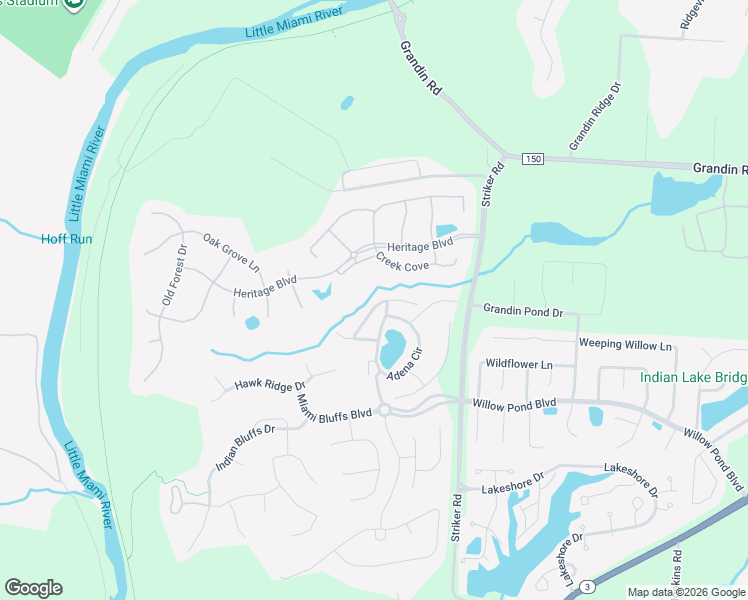 map of restaurants, bars, coffee shops, grocery stores, and more near 1464 Shadowood Trail in Maineville
