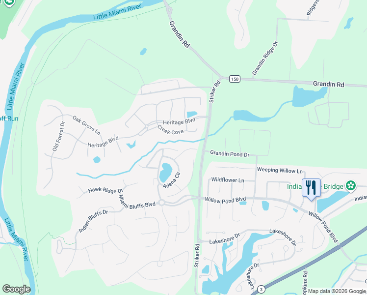 map of restaurants, bars, coffee shops, grocery stores, and more near 1238 Feather Trail in Maineville
