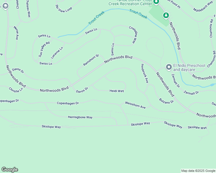 map of restaurants, bars, coffee shops, grocery stores, and more near 13433 Heidi Way in Truckee