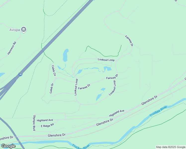 map of restaurants, bars, coffee shops, grocery stores, and more near 13414 Fairway Drive in Truckee