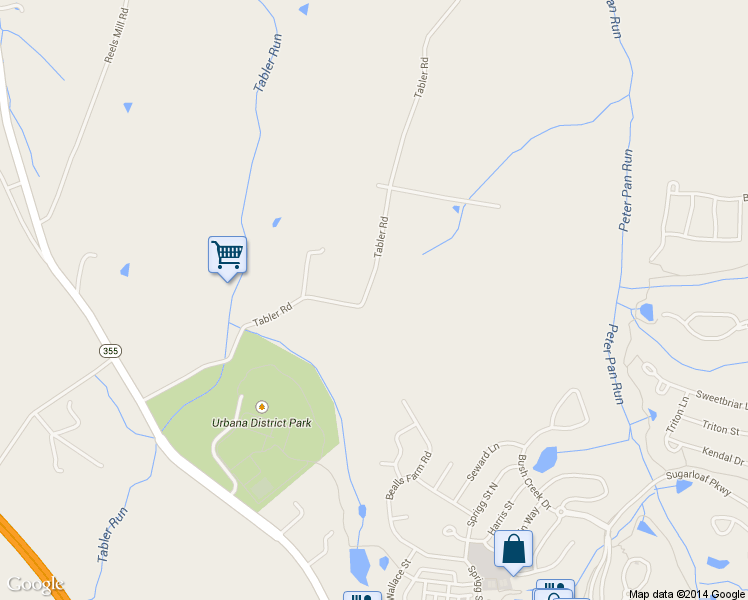 map of restaurants, bars, coffee shops, grocery stores, and more near 4005 Tabler Road in Frederick