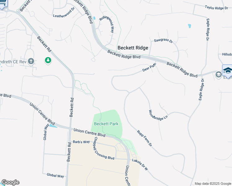 map of restaurants, bars, coffee shops, grocery stores, and more near 8533 Deer Path in Beckett Ridge