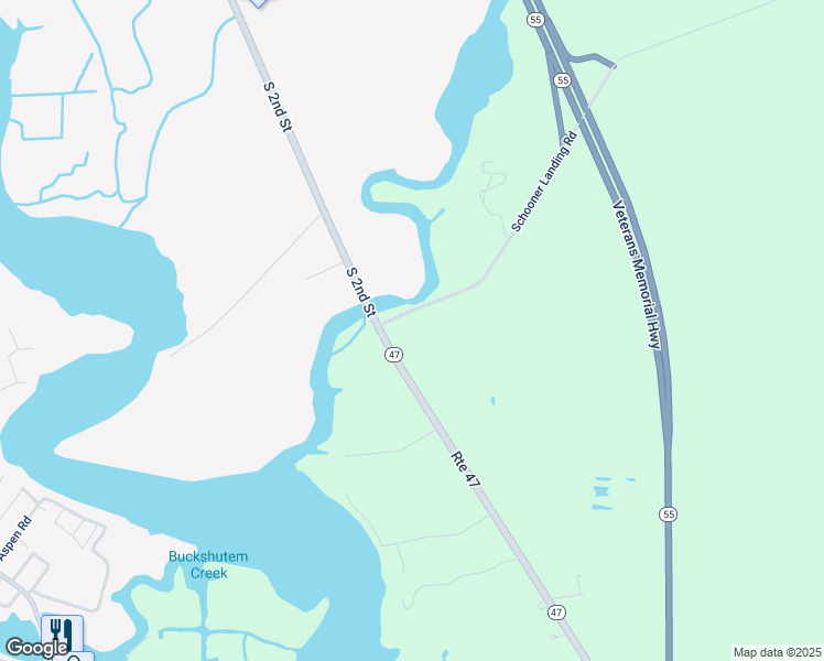 map of restaurants, bars, coffee shops, grocery stores, and more near 5 Schooner Landing Road in Millville