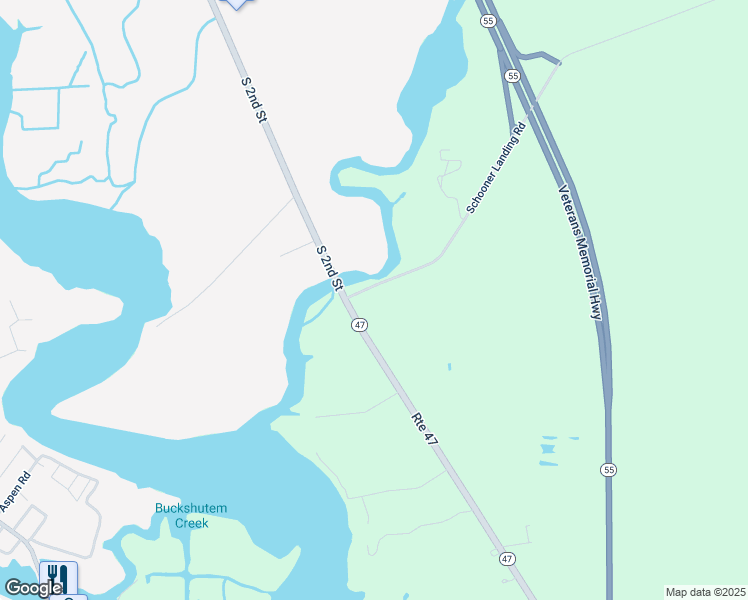 map of restaurants, bars, coffee shops, grocery stores, and more near 5 Schooner Landing Road in Millville