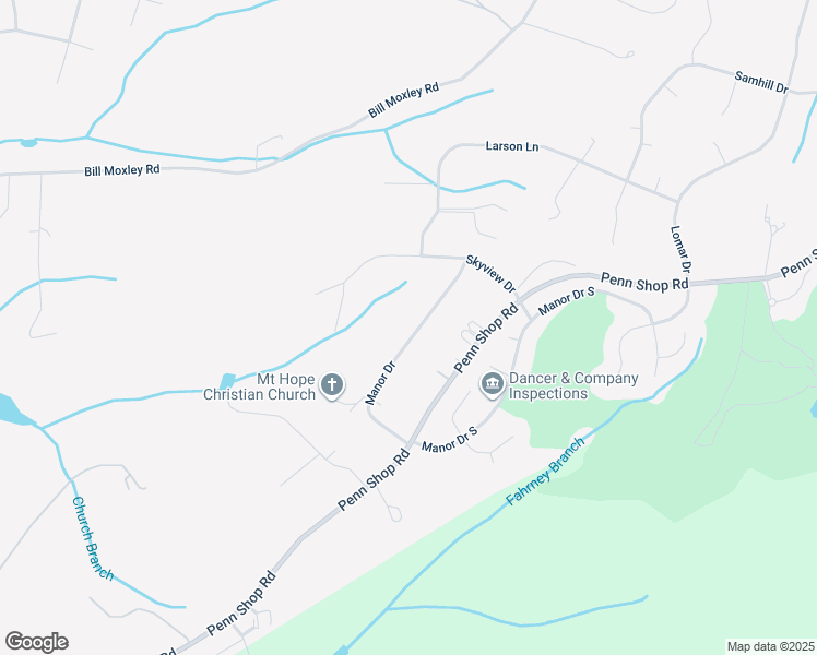 map of restaurants, bars, coffee shops, grocery stores, and more near 13128 Manor Drive in Mount Airy