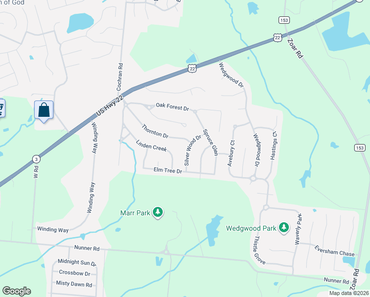 map of restaurants, bars, coffee shops, grocery stores, and more near 6203 Silver Wood Drive in Morrow