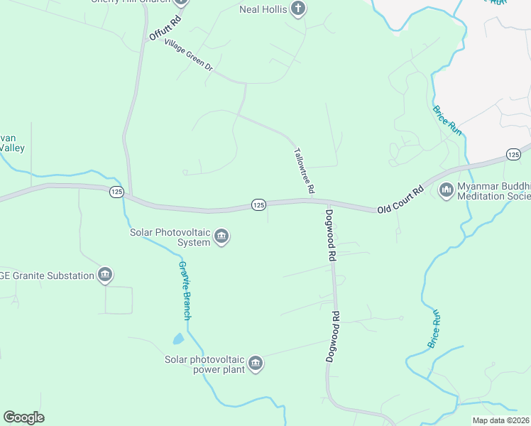 map of restaurants, bars, coffee shops, grocery stores, and more near 9931 Old Court Road in Woodstock