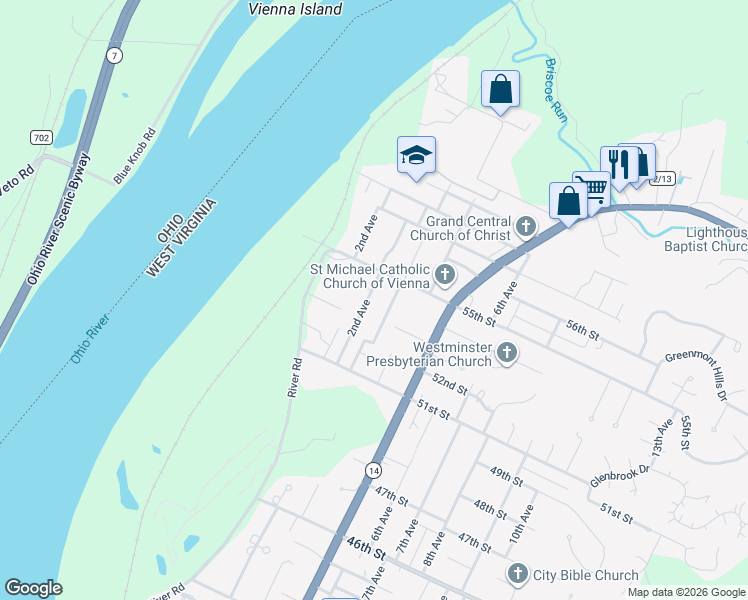 map of restaurants, bars, coffee shops, grocery stores, and more near 5306 2nd Avenue in Vienna