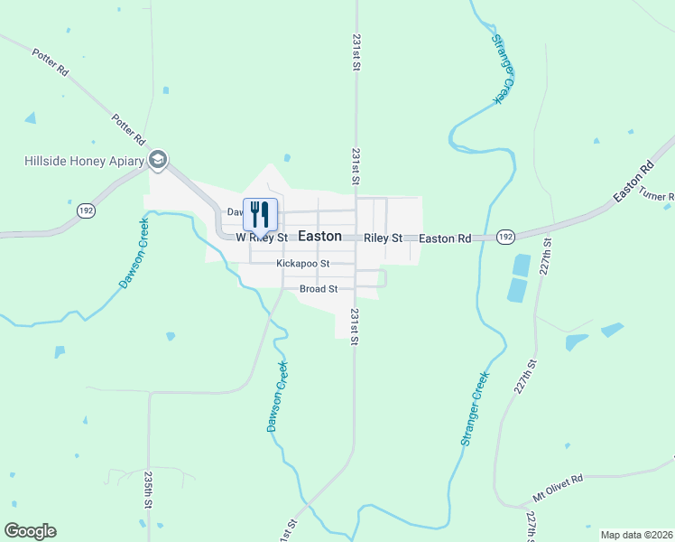 map of restaurants, bars, coffee shops, grocery stores, and more near 108 Broad Street in Easton