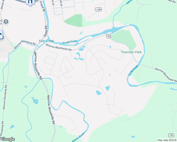 map of restaurants, bars, coffee shops, grocery stores, and more near 4741 Jessica Suzanne Drive in Morrow