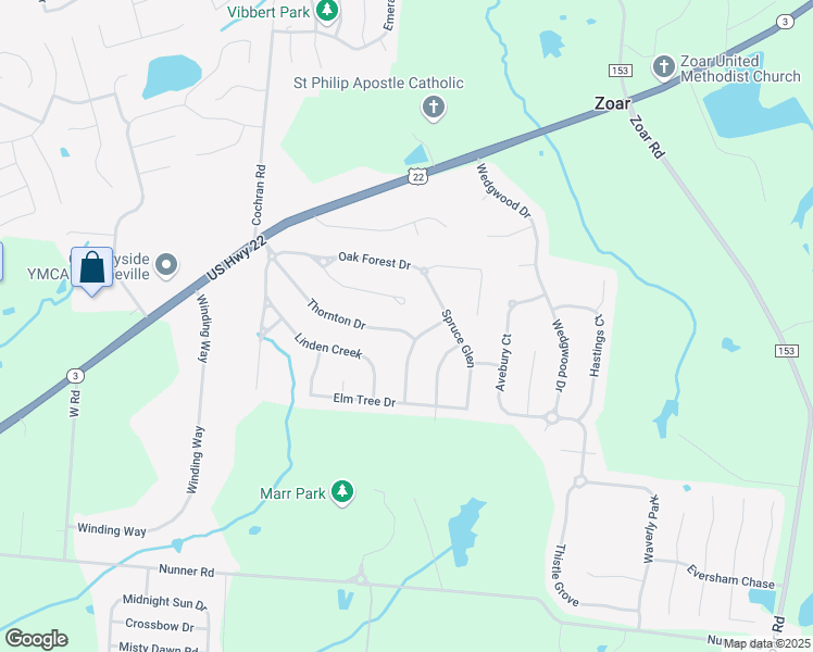 map of restaurants, bars, coffee shops, grocery stores, and more near 880 Thornton Drive in Morrow
