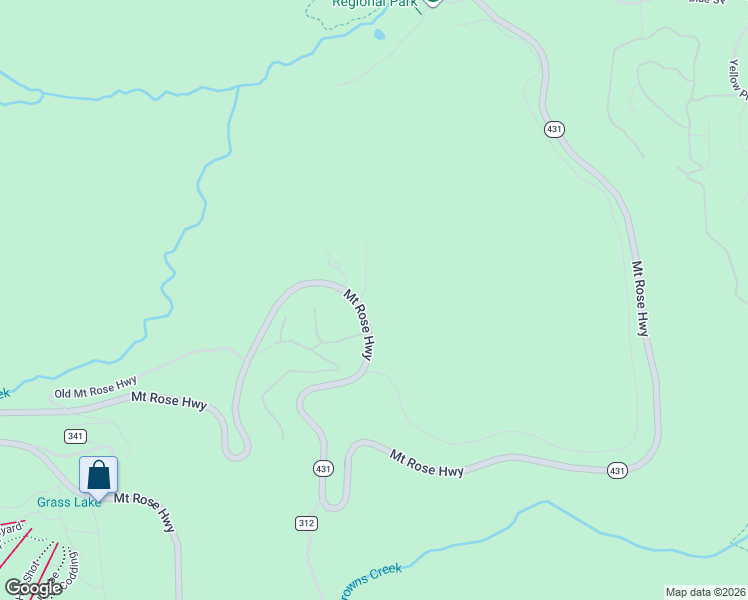 map of restaurants, bars, coffee shops, grocery stores, and more near 40 Mountain Haven Lane in Reno