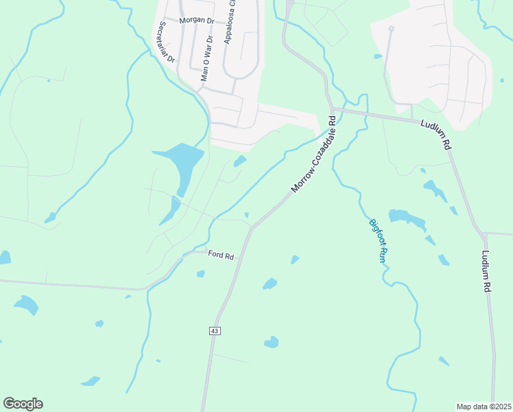 map of restaurants, bars, coffee shops, grocery stores, and more near 6117 Morrow-Cozaddale Road in Morrow