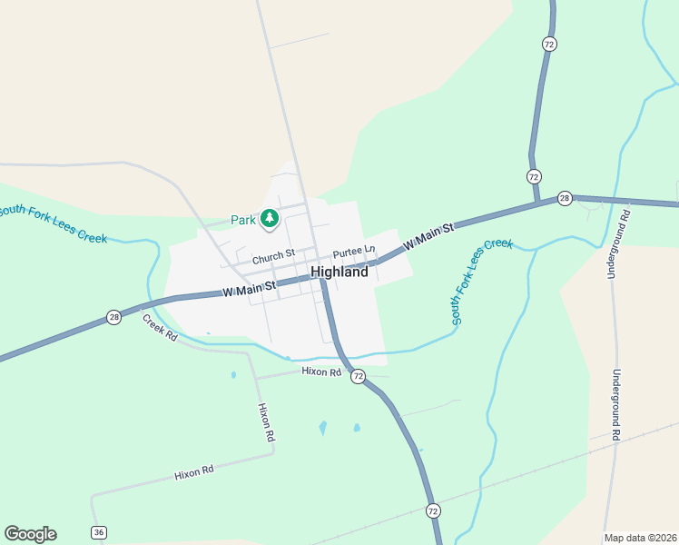 map of restaurants, bars, coffee shops, grocery stores, and more near in Highland