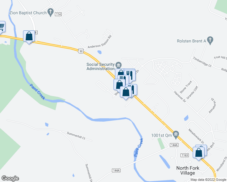 map of restaurants, bars, coffee shops, grocery stores, and more near 133 Star Drive in Chillicothe