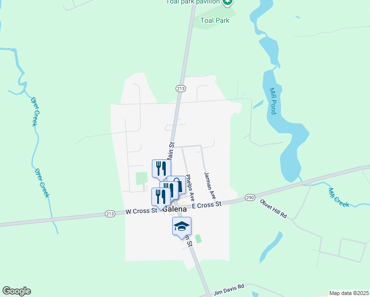 map of restaurants, bars, coffee shops, grocery stores, and more near 403 Seminary Avenue in Galena