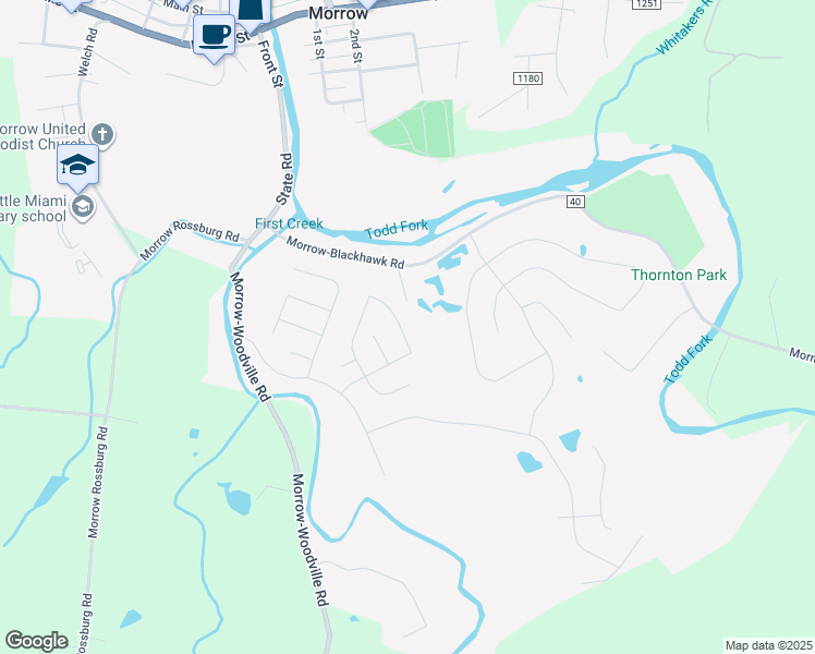 map of restaurants, bars, coffee shops, grocery stores, and more near 5736 Tonya Marie Court in Morrow