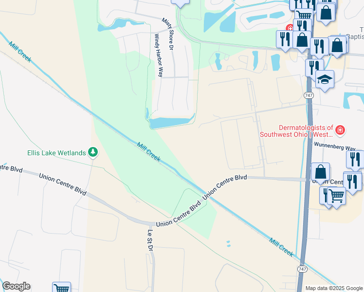 map of restaurants, bars, coffee shops, grocery stores, and more near 4583 Brate Drive in Butler County