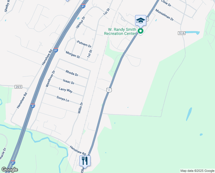 map of restaurants, bars, coffee shops, grocery stores, and more near 8958 Winchester Avenue in Bunker Hill