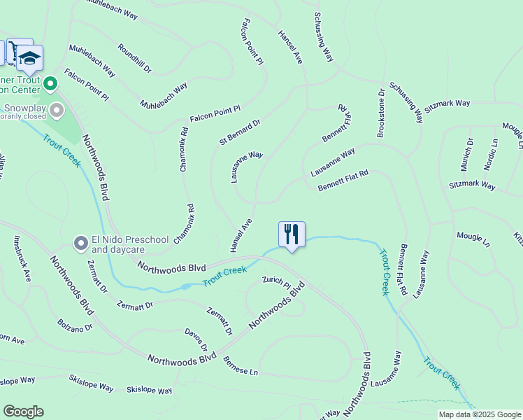 map of restaurants, bars, coffee shops, grocery stores, and more near 13007 Hansel Avenue in Truckee