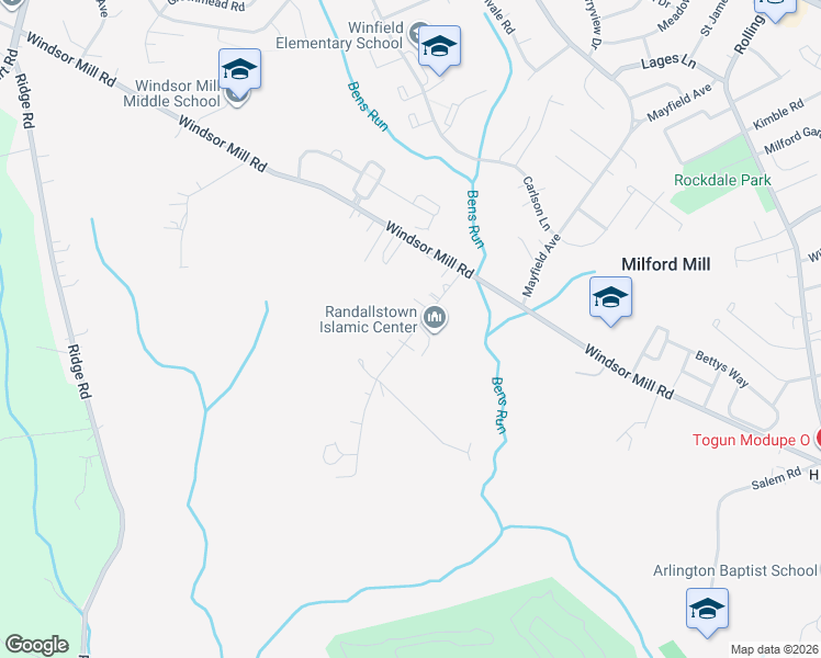 map of restaurants, bars, coffee shops, grocery stores, and more near 3112 Rices Lane in Milford Mill