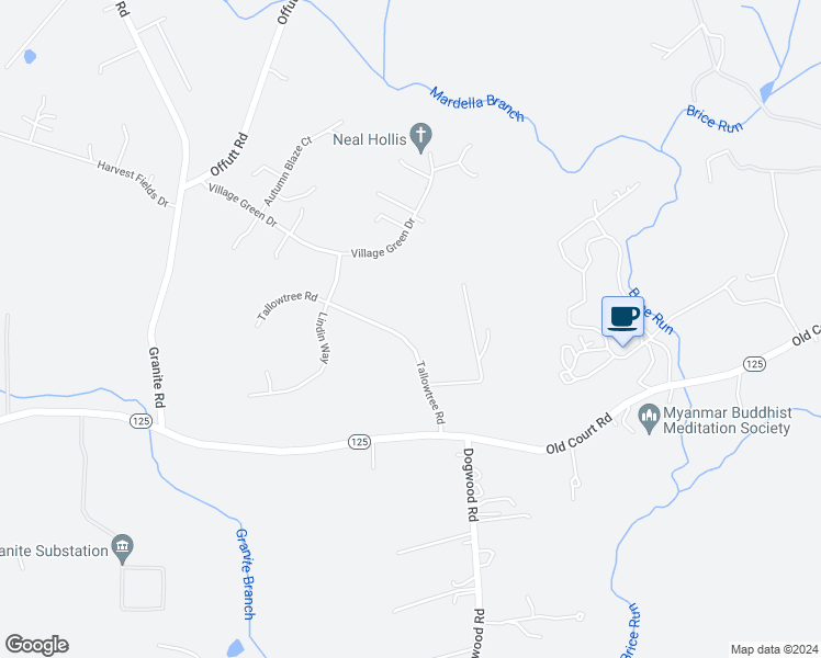 map of restaurants, bars, coffee shops, grocery stores, and more near 2719 Tallowtree Road in Woodstock