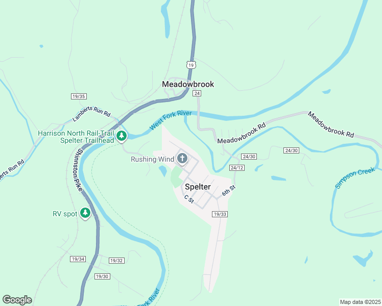 map of restaurants, bars, coffee shops, grocery stores, and more near in Spelter