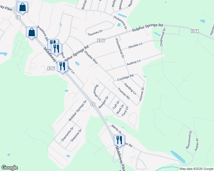 map of restaurants, bars, coffee shops, grocery stores, and more near 550 Ford Circle in Inwood