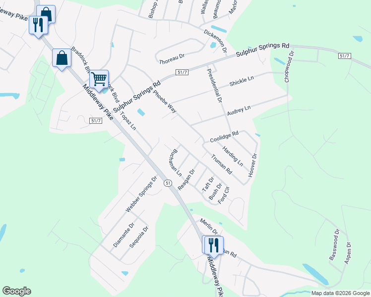 map of restaurants, bars, coffee shops, grocery stores, and more near 550 Ford Circle in Inwood