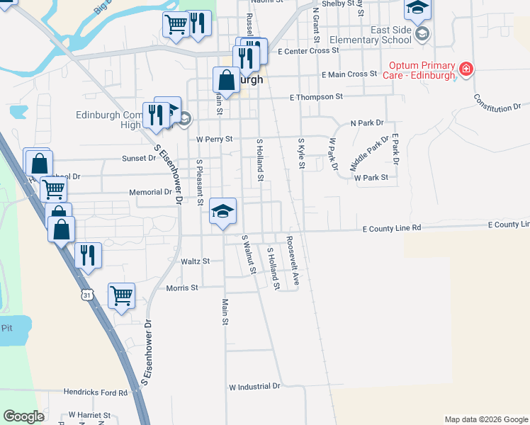 map of restaurants, bars, coffee shops, grocery stores, and more near 705 S Holland St in Edinburgh