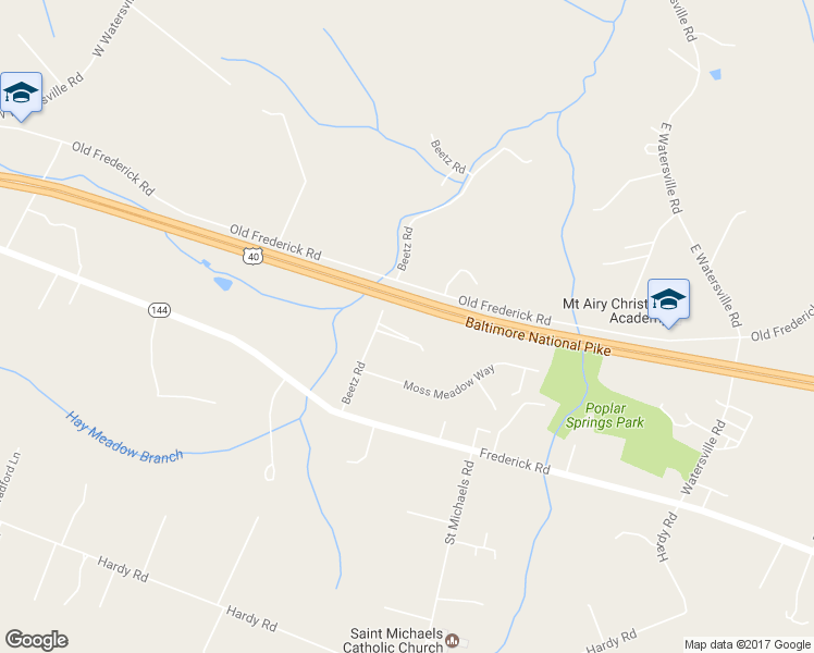 map of restaurants, bars, coffee shops, grocery stores, and more near 811 Beetz Road in Mount Airy