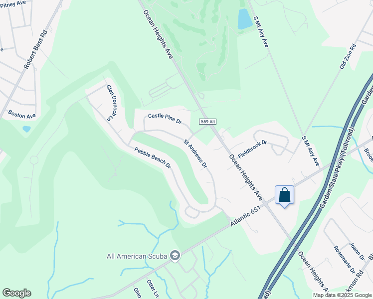 map of restaurants, bars, coffee shops, grocery stores, and more near 129 Saint Andrews Drive in Egg Harbor Township