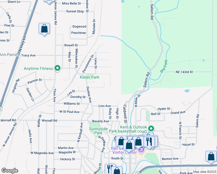 map of restaurants, bars, coffee shops, grocery stores, and more near 344 Clark Street in Excelsior Springs