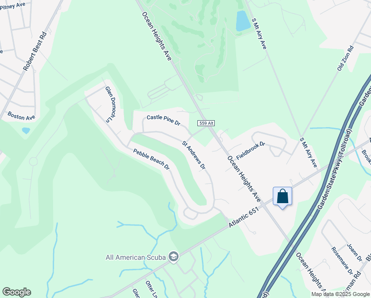 map of restaurants, bars, coffee shops, grocery stores, and more near 129 Saint Andrews Drive in Egg Harbor Township