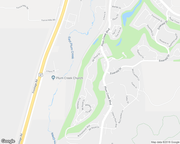 map of restaurants, bars, coffee shops, grocery stores, and more near 2503 Innisbrook Court in Castle Rock
