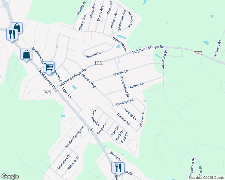 map of restaurants, bars, coffee shops, grocery stores, and more near 71 Audrey Lane in Inwood