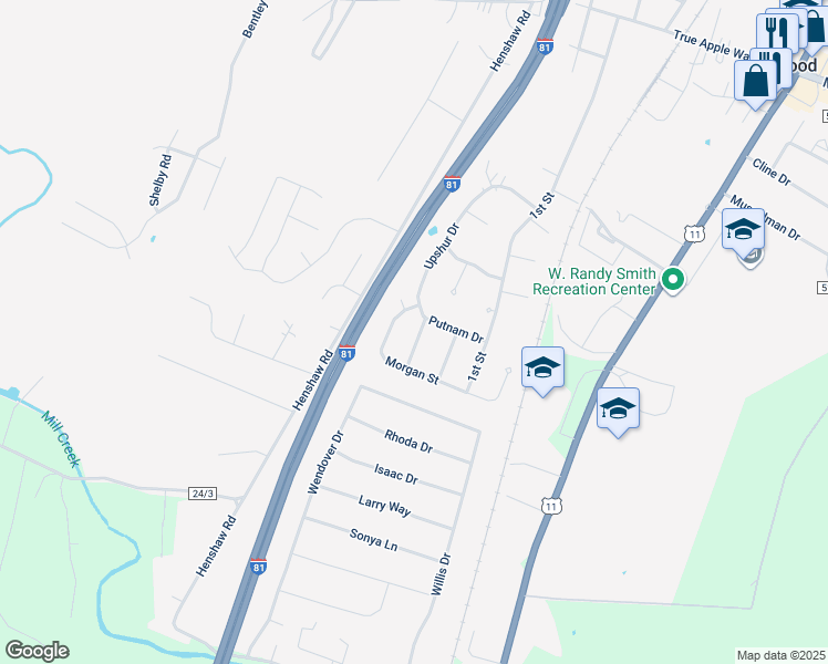 map of restaurants, bars, coffee shops, grocery stores, and more near 472 Upshur Drive in Inwood