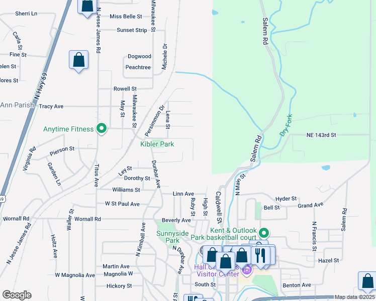 map of restaurants, bars, coffee shops, grocery stores, and more near 344 Clark Street in Excelsior Springs
