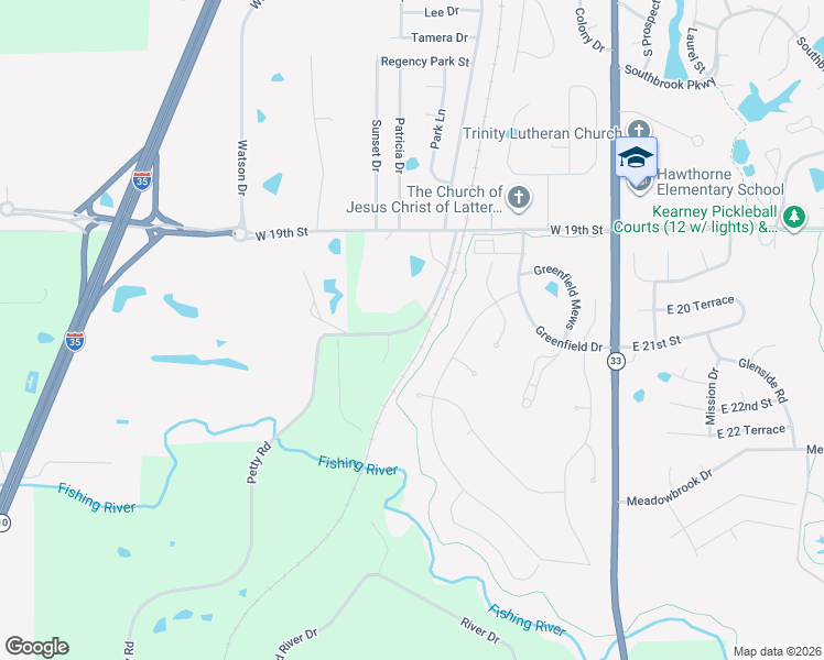 map of restaurants, bars, coffee shops, grocery stores, and more near 17224 Northeast 142nd Street in Kearney