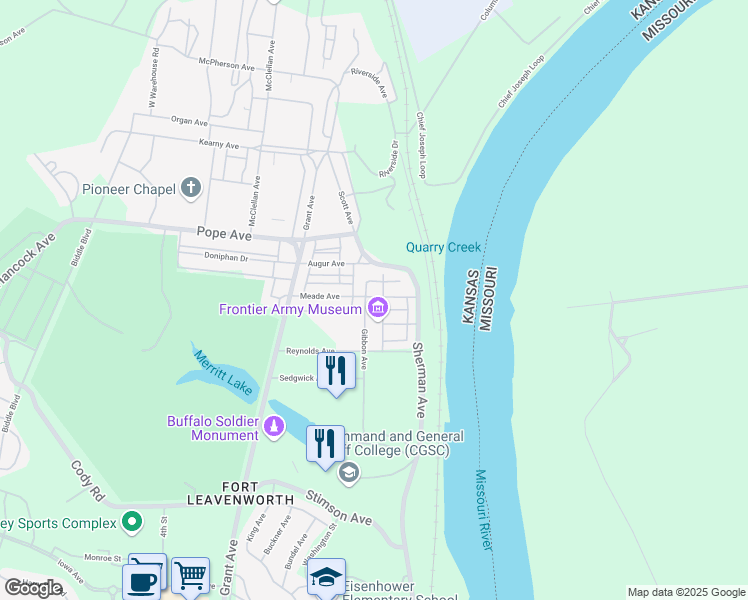 map of restaurants, bars, coffee shops, grocery stores, and more near 101 Meade Avenue in Leavenworth
