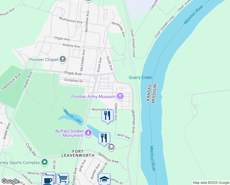 map of restaurants, bars, coffee shops, grocery stores, and more near 101 Meade Avenue in Leavenworth