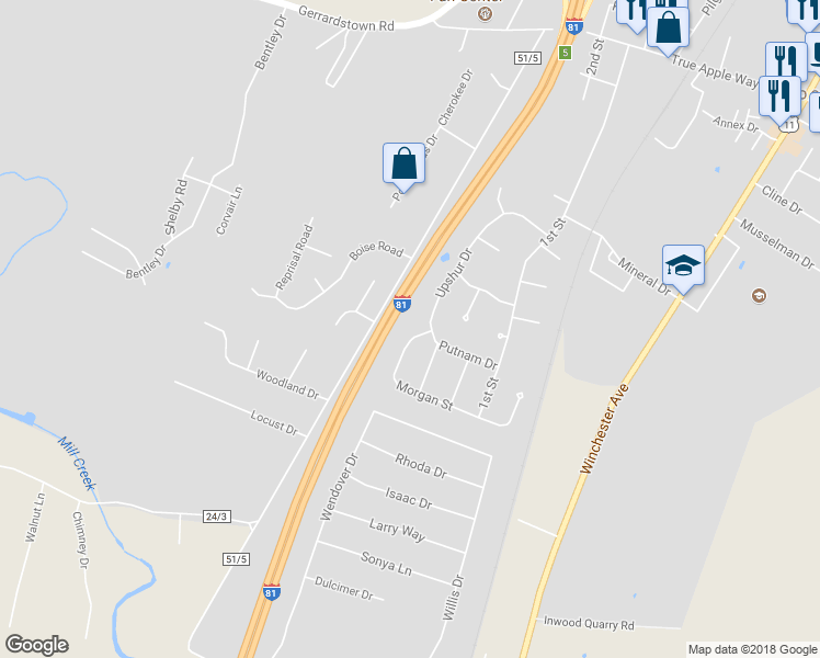 map of restaurants, bars, coffee shops, grocery stores, and more near 38 Morgan Street in Inwood