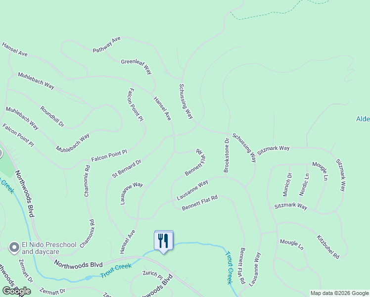 map of restaurants, bars, coffee shops, grocery stores, and more near 12305 Bennett Flat Road in Truckee