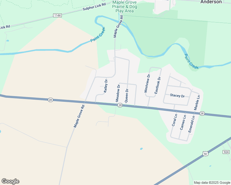 map of restaurants, bars, coffee shops, grocery stores, and more near 93 Meadow Drive in Chillicothe